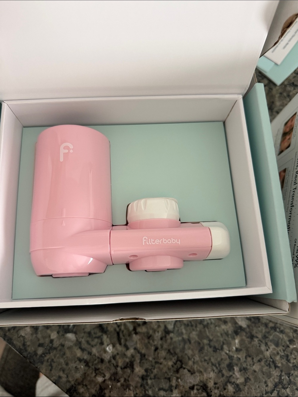 FilterBaby faucet filter in pink